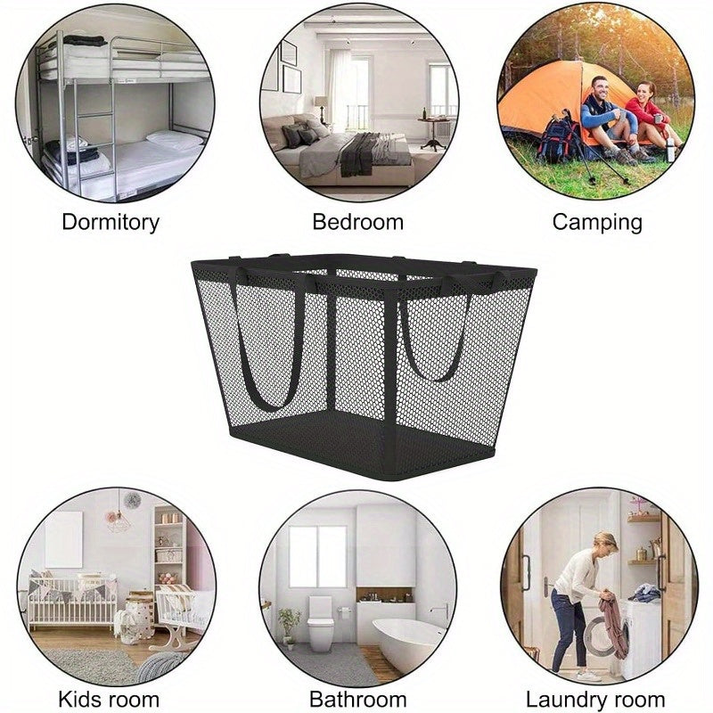 .4L Large Laundry Basket Collapsible Laundry Hamper with PEVA Waterproof Material Clothes Bag Storage Basket Bin for Laundry, Bedroom and Domitory