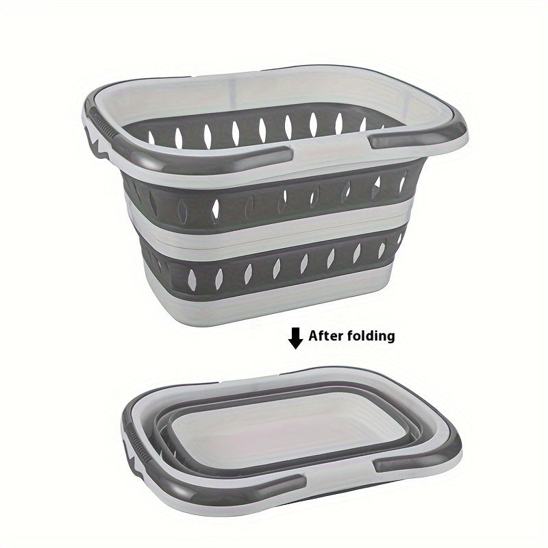 Folding Dirty Laundry Basket Household Clothes Storage Basket Bathroom Dirty Laundry Basket Plastic Laundry Blue, Laundry Baskets