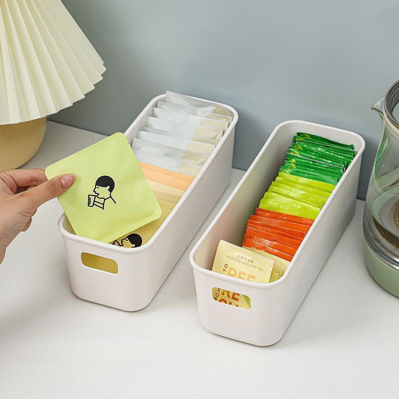 15pcs Stackable Plastic Storage Box With Handles - Multi-functional Finishing Basket For Homes, Offices And Wardrobes - Durable Stationery, Cosmetics, Socks, Lingerie, Space-saving Drawer Tissue