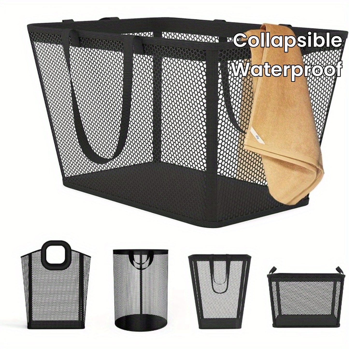 .4L Large Laundry Basket Collapsible Laundry Hamper with PEVA Waterproof Material Clothes Bag Storage Basket Bin for Laundry, Bedroom and Domitory