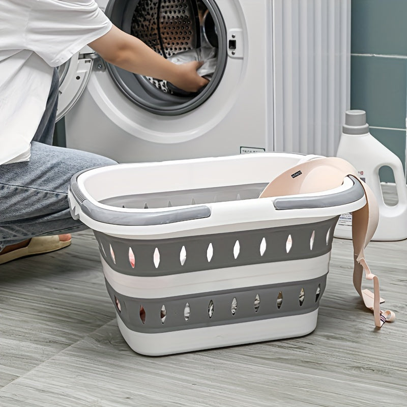 Folding Dirty Laundry Basket Household Clothes Storage Basket Bathroom Dirty Laundry Basket Plastic Laundry Blue, Laundry Baskets