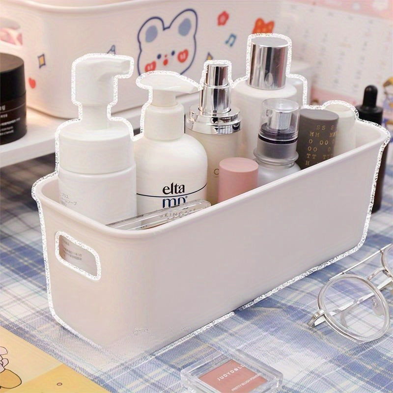 15pcs Stackable Plastic Storage Box With Handles - Multi-functional Finishing Basket For Homes, Offices And Wardrobes - Durable Stationery, Cosmetics, Socks, Lingerie, Space-saving Drawer Tissue