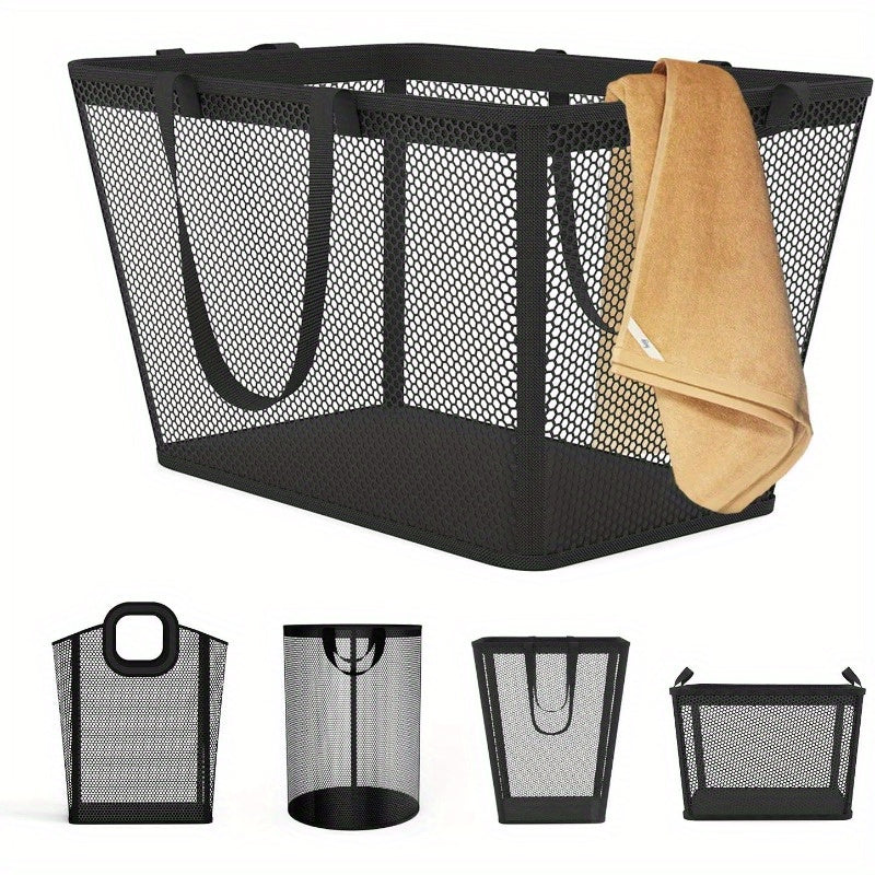.4L Large Laundry Basket Collapsible Laundry Hamper with PEVA Waterproof Material Clothes Bag Storage Basket Bin for Laundry, Bedroom and Domitory
