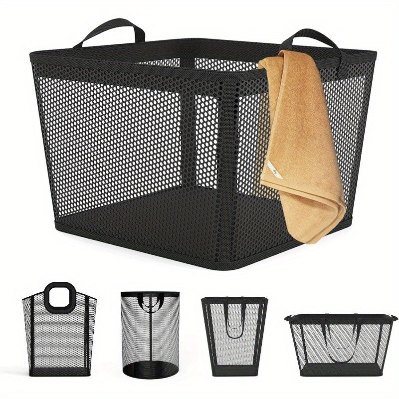 .4L Large Laundry Basket Collapsible Laundry Hamper with PEVA Waterproof Material Clothes Bag Storage Basket Bin for Laundry, Bedroom and Domitory