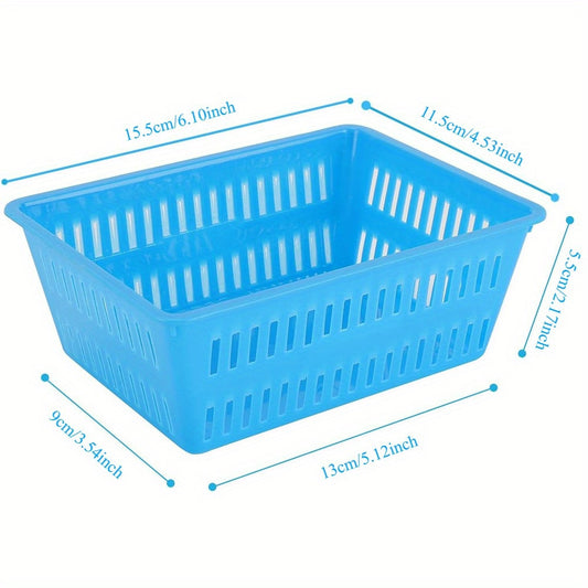 10 Pack Colored Desktop Storage Basket, Plastic Storage Basket Suitable for Stationery, Snacks, Cosmetics, and Miscellaneous Items