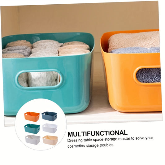 Waterproof 6pcs Colorful Plastic Storage Bins with Handles | Durable, Stackable, Waterproof | Home, Kitchen, Bathroom & Classroom Organizers