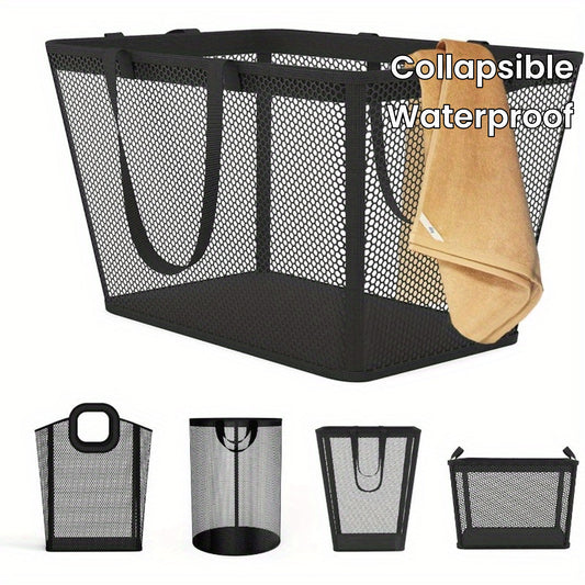 .4L Large Laundry Basket Collapsible Laundry Hamper with PEVA Waterproof Material Clothes Bag Storage Basket Bin for Laundry, Bedroom and Domitory