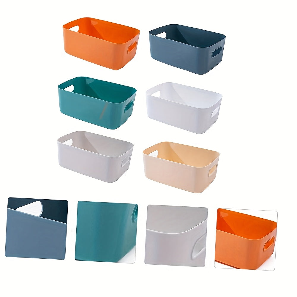 Waterproof 6pcs Colorful Plastic Storage Bins with Handles | Durable, Stackable, Waterproof | Home, Kitchen, Bathroom & Classroom Organizers